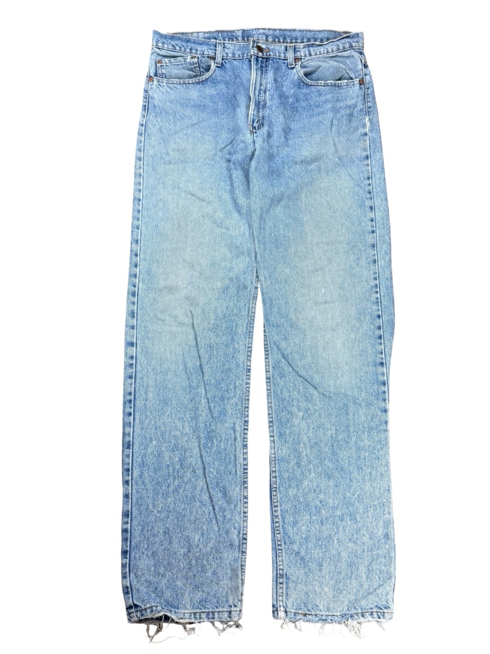 Vintage 2000s Levi’s Light Acid Wash Repaired Straight Blue Jeans Size 34x34